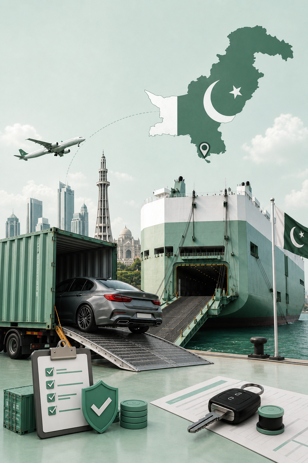 vehicle shipping to paksitan via container shipping